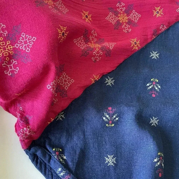 Tavisha Women’s Boho Top Medium Crop Blue/Fuschia Beaded Festival Hippie Casual - Picture 12 of 12